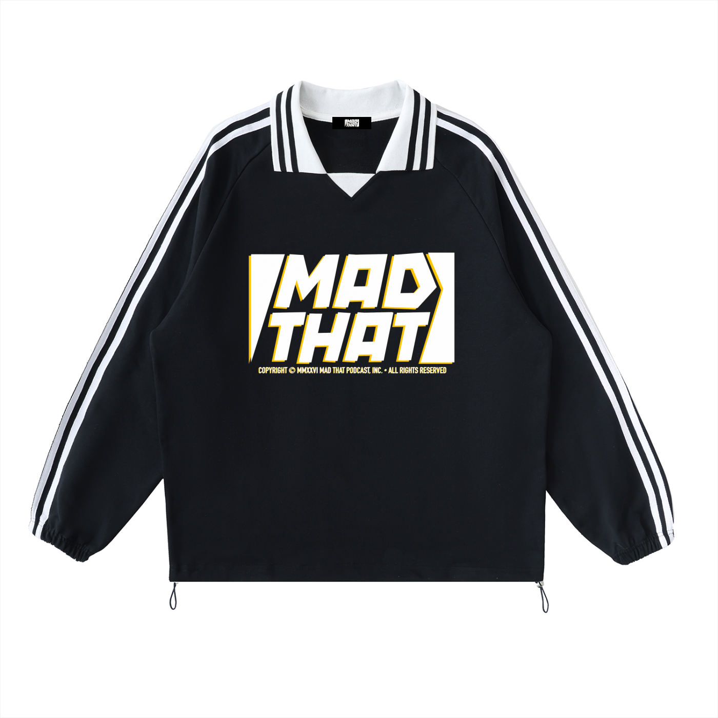 MAD THAT TITLECARD Striped Lapel Sweatshirt Dark