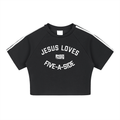 Jesus Loves 5-A-Side Crop Top
